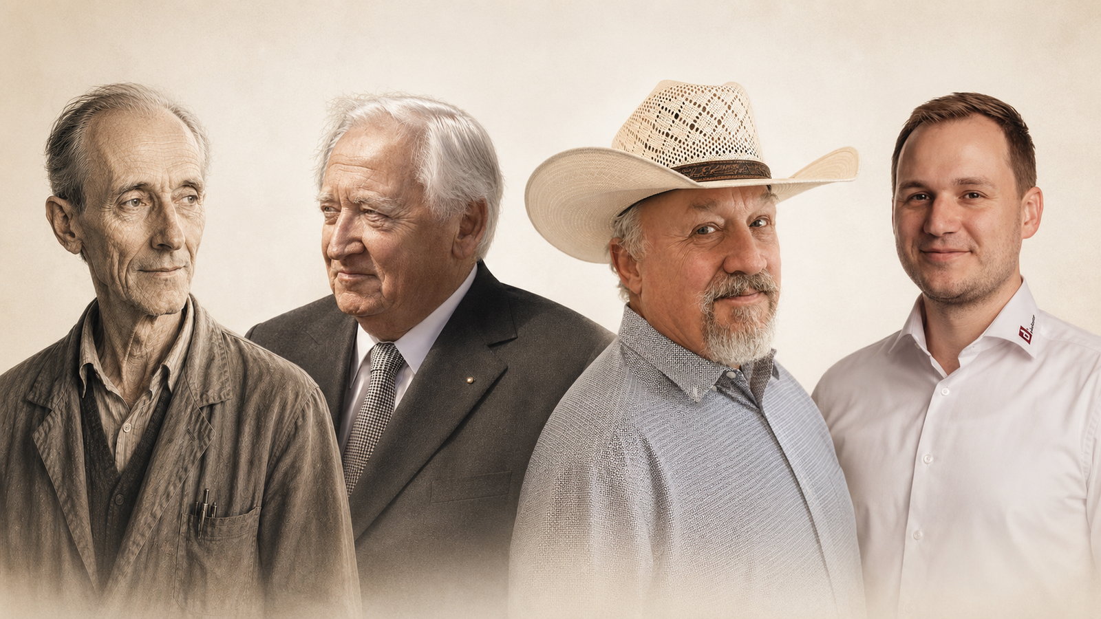 Four generations of the Dubau family: Karl, Karl-Heinz, Gordon and Marvin Dubau