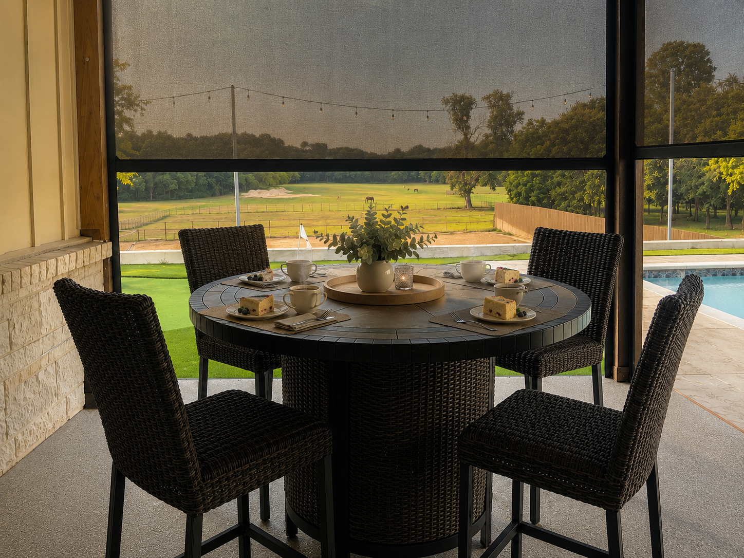 A peaceful afternoon on a covered terrace