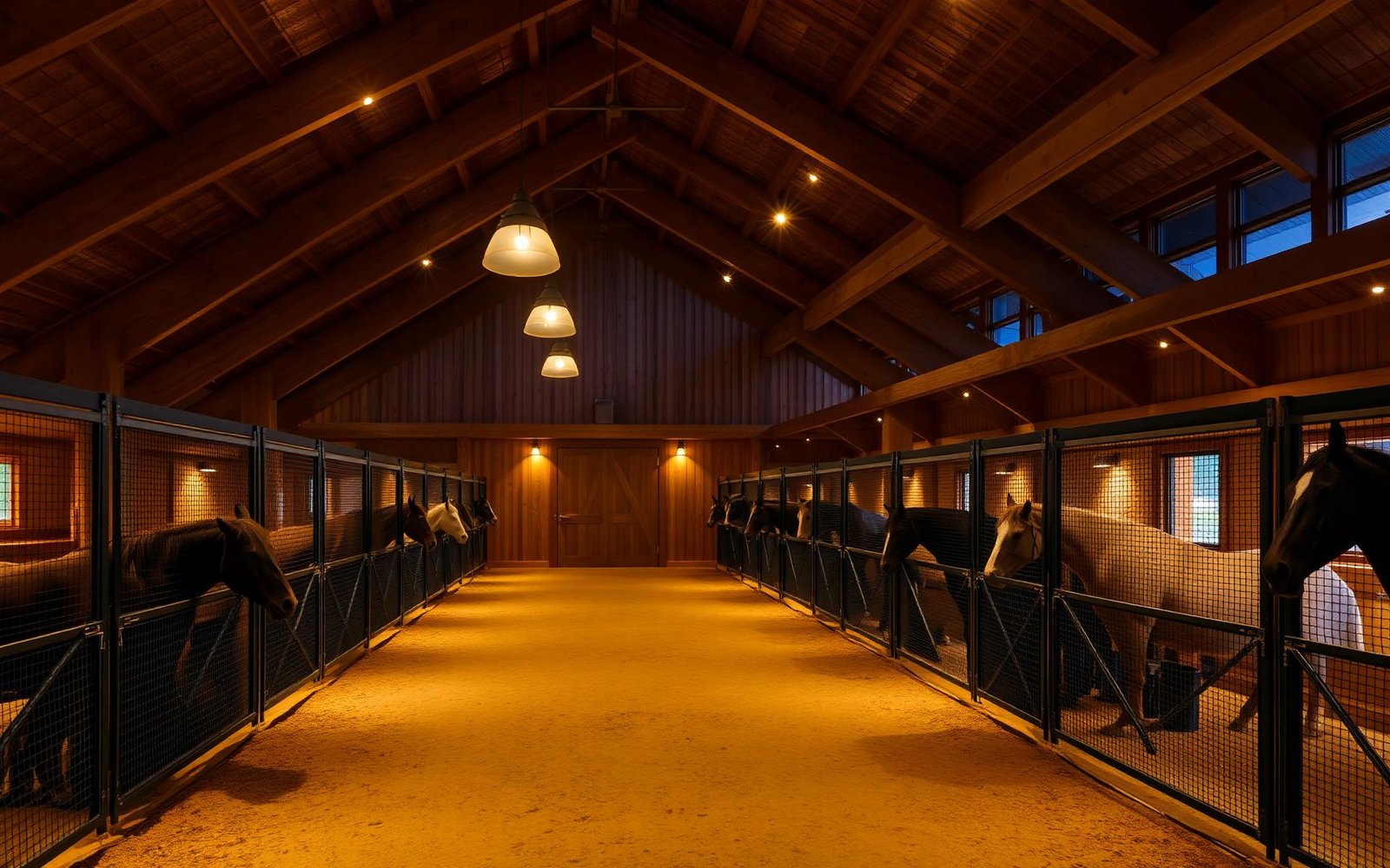 The interior of a horse barn where solutions are chosen stall by stall.